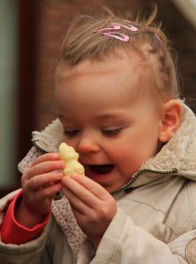 She had just given it a kiss, but I was too slow.