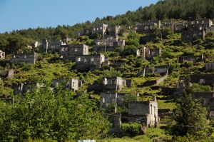 Abandoned homes in Kayakoy, Turkey