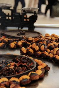 Roasted chestnuts on the street in Istanbul