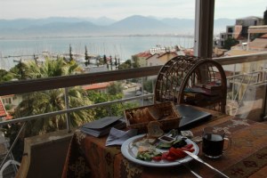 Where I ate my breakfast in Fethiye. (And where I slept.) Not too shabby.