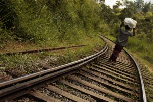 The first couple kilometers were on the train tracks.