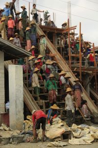 Poor laborers in Myanmar