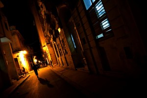 Havana backstreets at night