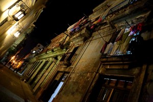 Havana street night with laundry alt