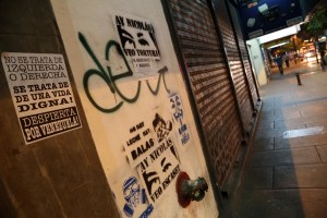 Caracas street with graffiti