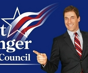 Candidate Smiling Guy has a finger
