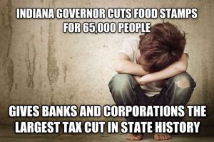Eliminating food stamps came 5 months after the tax cut. Classy.