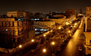Cuba, Havana Prado at night