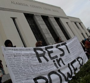 Too many names, outside the Alameda County Courthouse