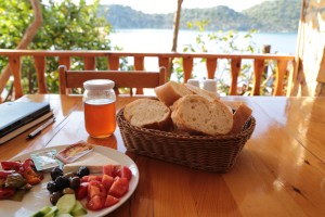 Yesterday's breakfast. It's a tough life at the moment.