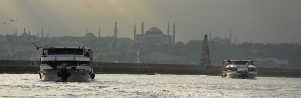 Looking across the Bosporus to Istanbul's Golden Horn