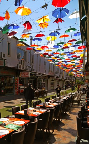 Antalya umbrella Turkey restaurant tourism