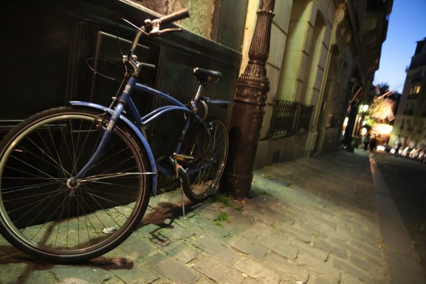 Ah, but mon amis, to ride ze bicycle on a night so sweet, it would be a crime. Tres 'orible! We would 'ave to put you in ze Bastille!