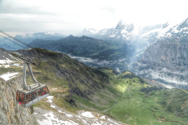 Descending from Schilthorn, in the Lauterbrunnen valley, Switzerland