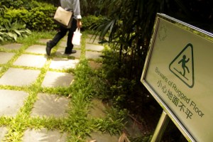 Beware of rugged floor