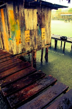 Bastimentos dock in the rain