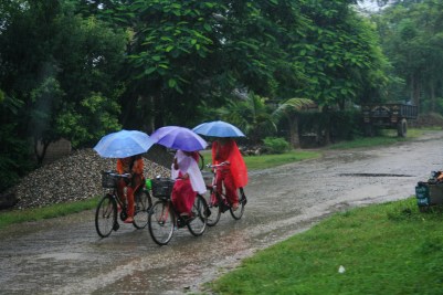 Nepal Chitwan monsoon bikers