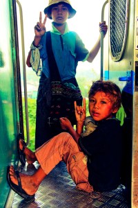 Burmese boys on the train