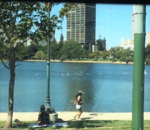 Oakland Lake Merritt from the bus