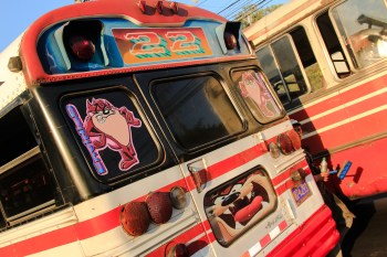 Central American bus yard
