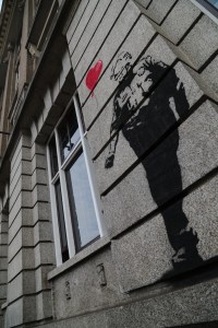 Banksy style in Amsterdam