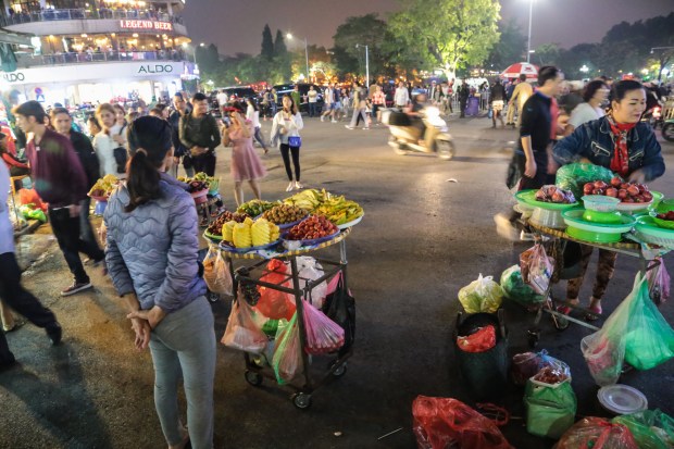 Vietnam Hanoi Christmas Eve street vendors