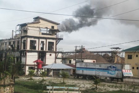 Bauxite mining in Linden, Guyana