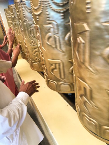 Prayer wheels in the Dalai Lama's temple Dharamsala