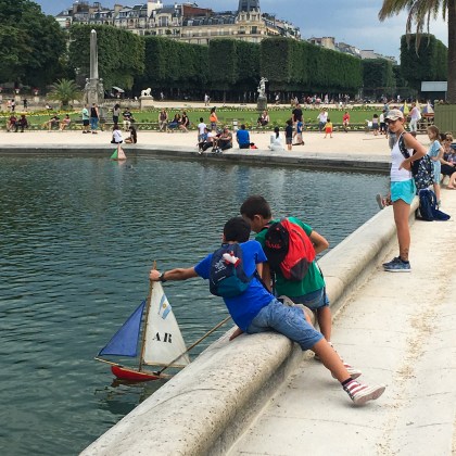 Paris, Luxembourg Garden, children, boats, fountain, France