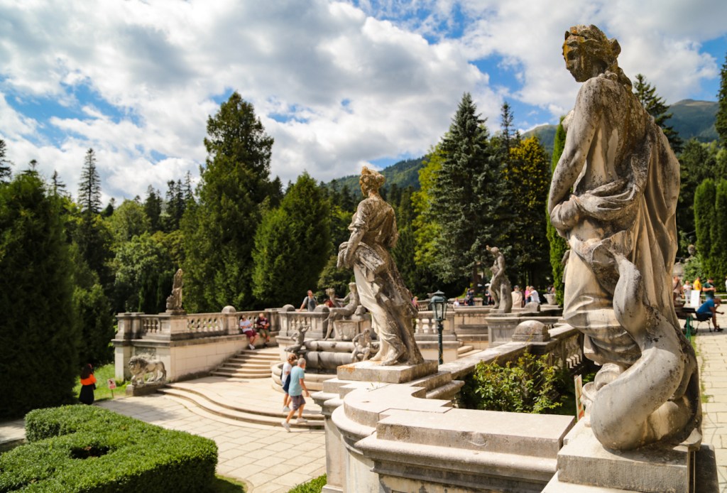 Sculpture garden outside Peles Castle, Sinaia, Romania
