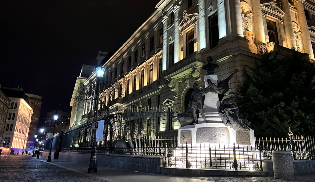 Neo-classical architecture in Old Town Bucharest, Romania