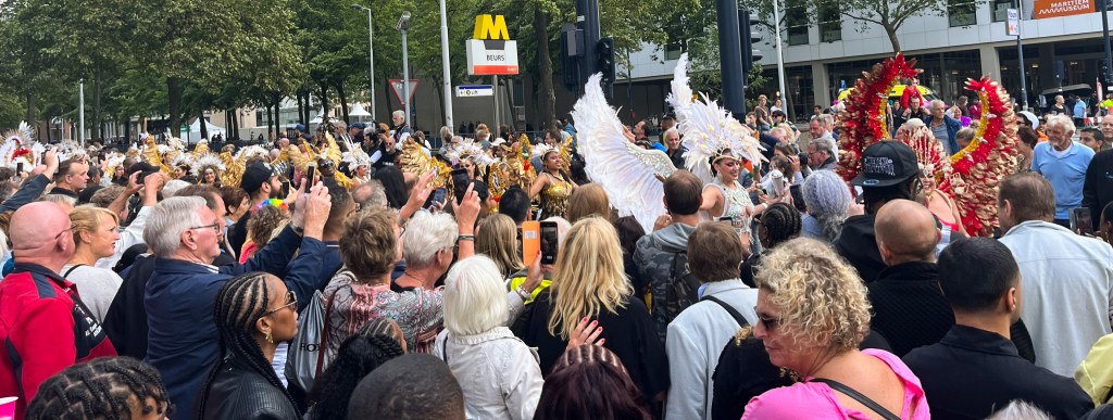 Crowd at Rotterdam carnaval parade, the Netherlands