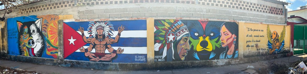 Murals on the street in Havana, Cuba